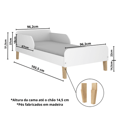 Cama Infantil Mimo Montessoriana Branco - Movelbras