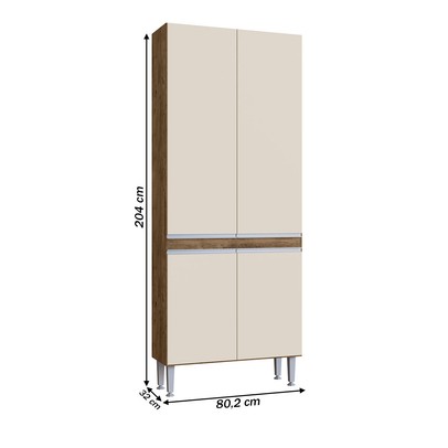Paneleiro Duplo Athena 4 Portas Itauba/Off White - Irm Móveis