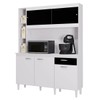 Armário de Cozinha Duda 5 Portas 1 Gaveta Branco/Preto - Poquema