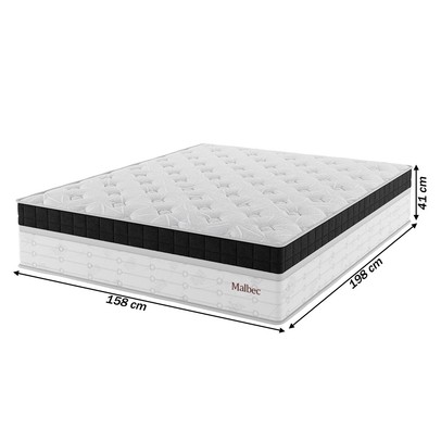 Colchão Duplo Queen Malbec Preto - Vian