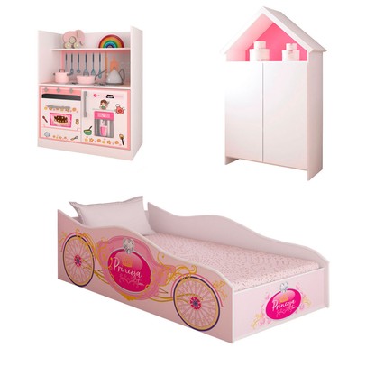 Quarto Infantil Completo Viagem Encantada 4 Portas 1 Gaveta Branco - Panorama Móveis