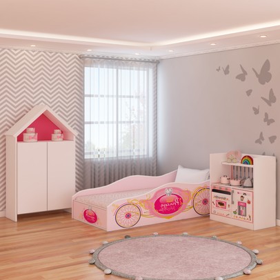Quarto Infantil Completo Viagem Encantada 4 Portas 1 Gaveta Branco - Panorama Móveis