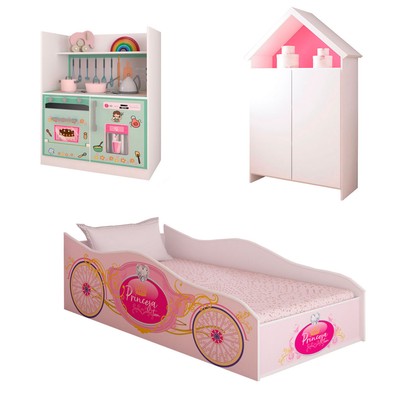 Quarto Infantil Completo Viagem Encantada 4 Portas 1 Gaveta Verde - Panorama Móveis