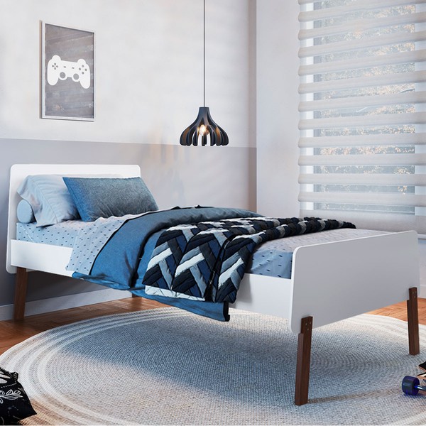 Cama Solteiro Orlando Branco - Art In Móveis