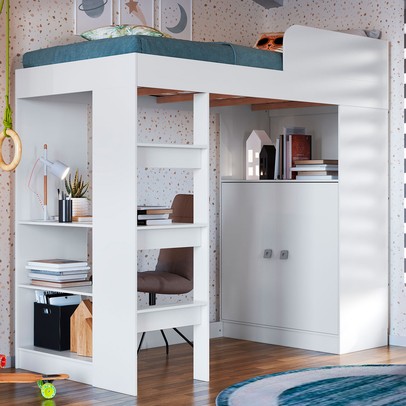 Cama de Solteiro Multifuncional San Francisco 2 Portas Branco - Art In Móveis