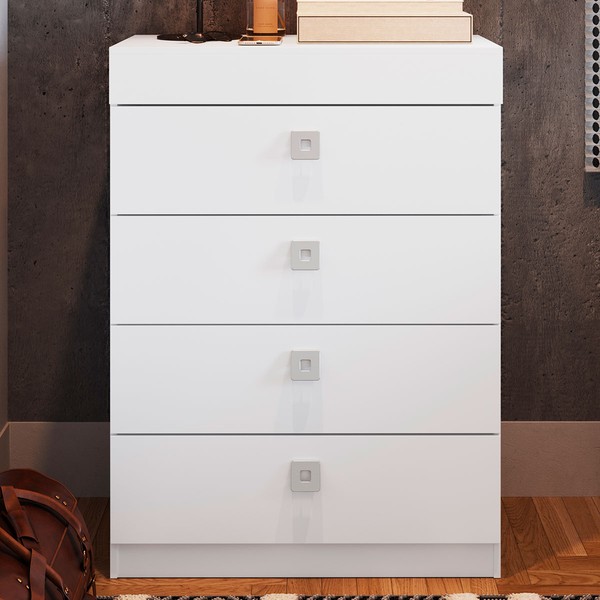 Cômoda Lock 4 Gavetas Branco - Art In Móveis