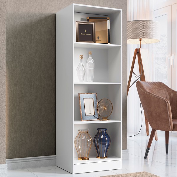 Estante para Livros Lock 6 Prateleiras Branco - Art In Móveis