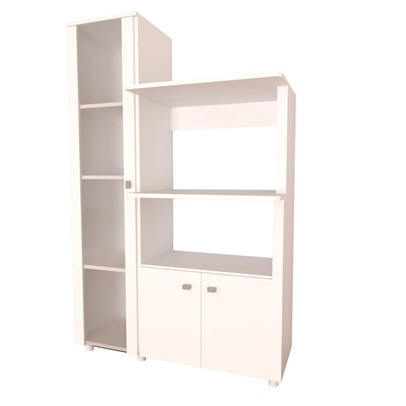 Armário de Cozinha Paula com Cristaleira 3 Portas Branco - Panorama Móveis