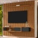 Painel para TV Até 85 Polegadas Cancun 1 Gaveta Naturalle/Preto Fosco - Móveis Bechara