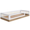 Cama Infantil Montessoriana Affetto Aveiro Oak/Branco - Completa Móveis