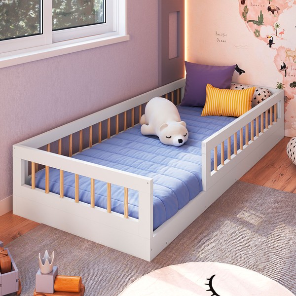 Cama Infantil Montessoriana Affetto Branco - Completa Móveis
