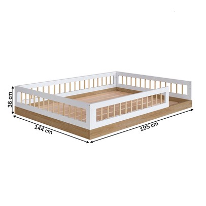 Cama Casal Montessoriana Affetto Aveiro Oak/Branco - Completa Móveis