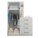 Guarda-Roupa Infantil Hora de Aventura com Cômoda 2 Portas 4 Gavetas Branco - Panorama Móveis