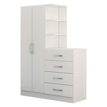 Guarda-Roupa Infantil Hora de Aventura com Cômoda 2 Portas 4 Gavetas Branco - Panorama Móveis