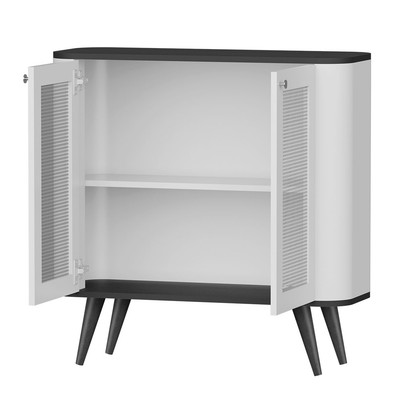 Aparador 2 Portas Preto/Nature/Rattan Jb 1900 - Jb Bechara