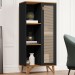 Armário para Escritório 1 Porta Preto/Nature/Rattan Jb 2000 - Jb Bechara