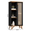 Armário para Escritório 1 Porta Preto/Nature/Rattan Jb 2000 - Jb Bechara