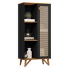 Armário para Escritório 1 Porta Preto/Nature/Rattan Jb 2000 - Jb Bechara