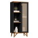 Armário para Escritório 1 Porta Preto/Nature/Rattan Jb 2000 - Jb Bechara