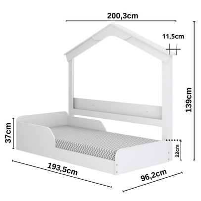 Cama Infantil Mimo com Casinha Montessoriana Branco - Movelbras