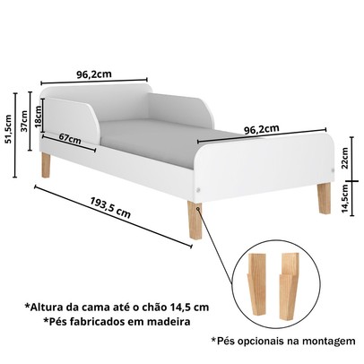 Cama Infantil Mimo com Casinha Montessoriana Branco - Movelbras