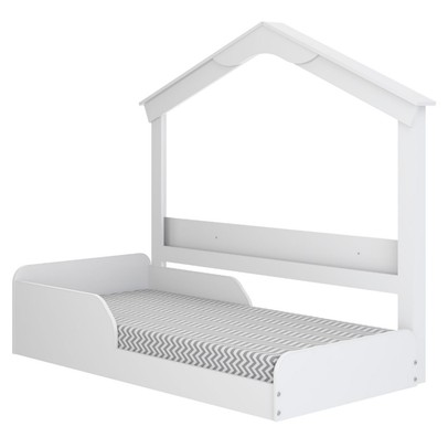 Cama Infantil Mini Mimo com Casinha Montessoriana Branco - Movelbras