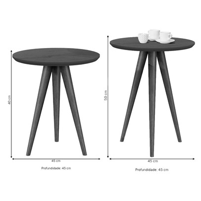 Kit 2 Mesas de Canto Perola 8003 - Jb Bechara