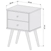 Mesa de Cabeceira Luxo 2 Gavetas Nature 1818 - Jb Bechara