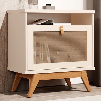 Mesa de Cabeceira 1 Porta Perola/Rattan Jb 2300 - Jb Bechara