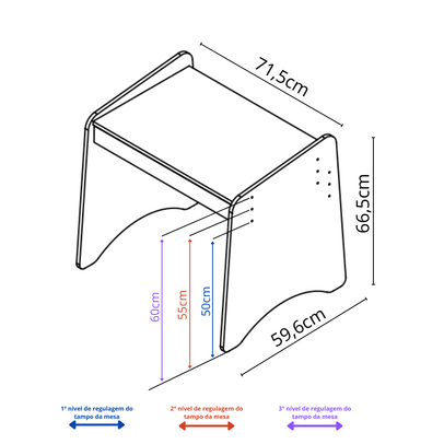 Mesa Infantil com Cadeira Luna Branco - Movelbras