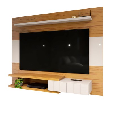 Painel para TV Até 50 Polegadas Opala 1 Porta para TV Pinho/Off White - Panorama Móveis
