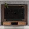 Painel para TV Até 75 Polegadas Alaska 2 Portas Pinho Ripado/Preto - Panorama Móveis