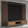 Painel para TV Até 75 Polegadas Alaska 2 Portas Pinho Ripado/Preto - Panorama Móveis