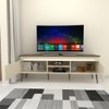 Rack para TV Até 75 Polegadas Lumen 2 Portas com Led Pinho/Off White - Panorama Móveis