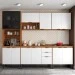 Cozinha Completa Firenze 13 Portas 2 Gavetas Amêndola Touch/Branco - Demóbile