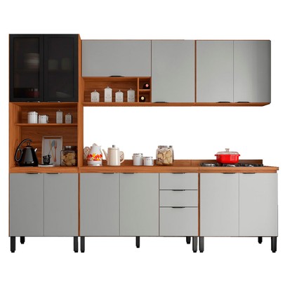 Cozinha Completa Firenze 13 Portas 2 Gavetas Amêndola Touch/Nude Prime Tx - Demóbile