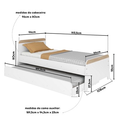 Cama Infantil Bicama Lorenza Branco - Movelbras