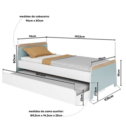 Cama Infantil Bicama Lorenza Verde Bellagio - Movelbras