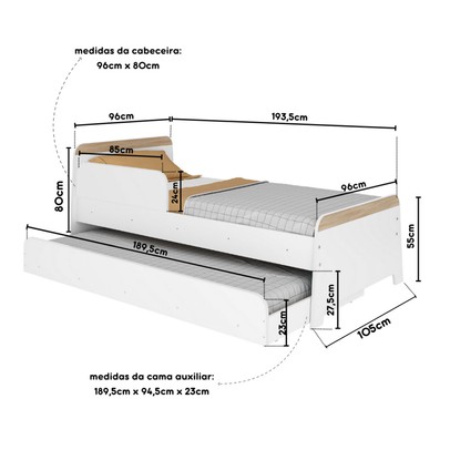 Cama Infantil Bicama Lorenza P61 Branco - Movelbras