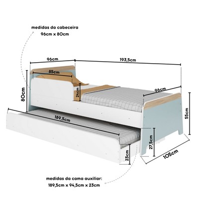 Cama Infantil Bicama Lorenza P61 Verde Bellagio - Movelbras