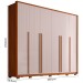 Guarda-Roupa Casal Quintus 6 Portas 6 Gavetas Freijó/Off White - Caemmun