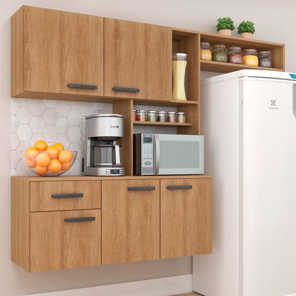 Cozinha Compacta Lis 5 Portas 1 Gaveta Mel - Fellicci