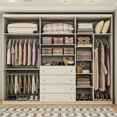 Guarda-Roupa Casal Arizona 6 Portas 4 Gavetas Branco - Panorama Móveis