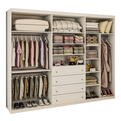 Guarda-Roupa Casal Arizona 6 Portas 4 Gavetas Branco - Panorama Móveis