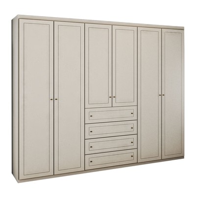 Guarda-Roupa Casal Arizona 6 Portas 4 Gavetas Cinza - Panorama Móveis