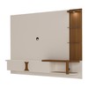 Painel para TV Até 65 Polegadas Urban 2 Portas com Led Off White/Pinho Ripado - Pnr Móveis