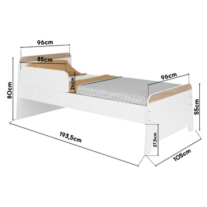 Cama Infantil Lorenza P75 Branco - Movelbras