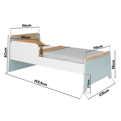 Cama Infantil Lorenza P75 Verde Bellagio - Movelbras