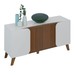 Balcão Buffet Seleto 4 Portas 2 Prateleiras Off White/Pinho Ripado - Pnr Móveis