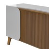 Balcão Buffet Seleto 4 Portas 2 Prateleiras Off White/Pinho Ripado - Pnr Móveis